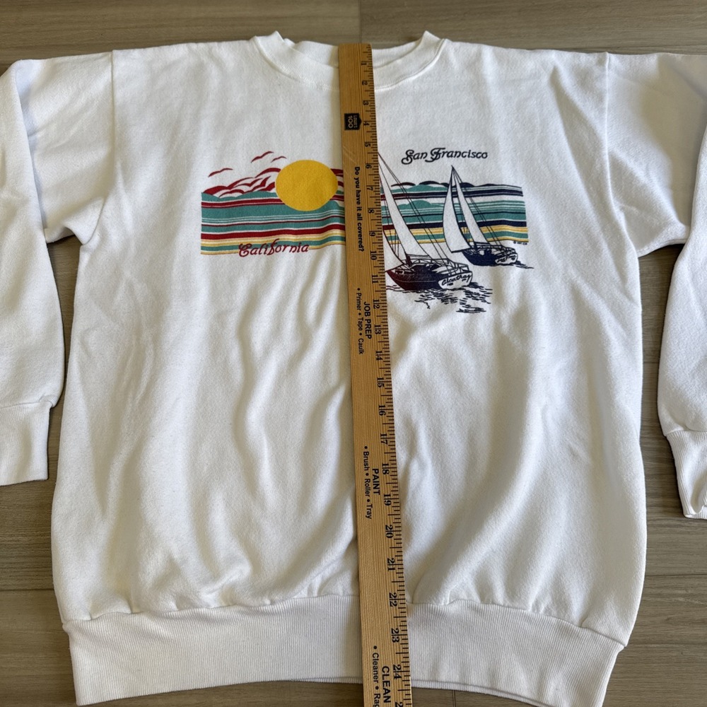 Vintage San Francisco Cali Sweatshirt Size M/L Sailing Nautical 90s Crewneck - Picture 5 of 8
